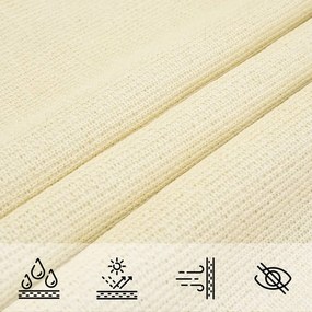 krémszínű HDPE napvitorla 160 g/m² 5 x 5 m