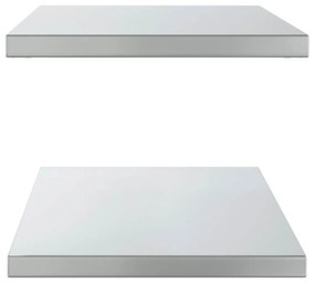 2 db ezüstszínű rozsdamentes acél fali polc 100 x 40 x 3 cm