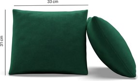 Dekoratív párna, 2 db, hab töltet, bársony, zöld
