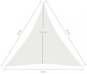 fehér HDPE napvitorla 160 g/m² 5 x 6 x 6 m