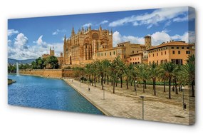 Canvas képek Spanyolország gótikus katedrális tenyér 140x70 cm
