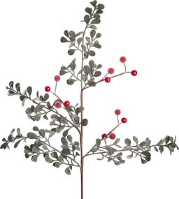FLORISTA csillámos piros bogyós ág 53cm