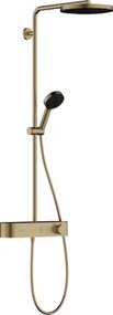 Zuhanyrendszer Hansgrohe Pulsify S a falra termosztatikus csapteleppel csiszolt bronz 24220140