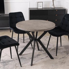 Kihúzható étkezőasztal 80–160 cm méretben, beton/fekete színben DORIAN