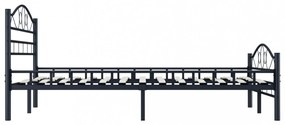 fekete acél ágykeret 120 x 200 cm