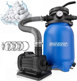 AQUA homokszűrő medencéhez szűrőgolyókkal, 5 000 l/h, kék Monzana