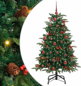 vidaXL Mű karácsonyfa 150 LED-del Zöld 150 cm PVC és Fém és Műanyag