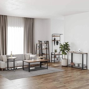 Kerekes kisasztal TAYLOR 50x35cm, rusztikus barna