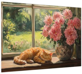 Kép - Macska az ablakban (70x50 cm)
