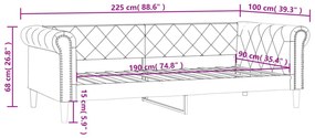 fekete műbőr kanapéágy 90 x 190 cm