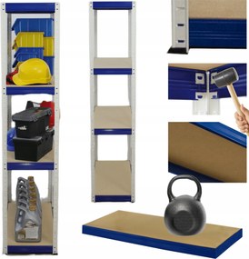 Helios fém tároló állvány garázs állvány 180x60x60cm 4Px175kg Pl