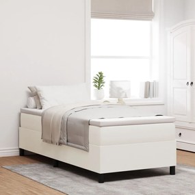 Boxspring Ágy Krém Egyszemélyes Corduroy Szövet