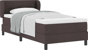 vidaXL Boxrugós ágy matracmal Sötét Barna 90 x 190 cm szövet