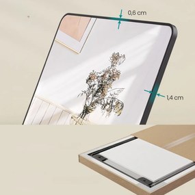 NOIR téglalap alakú tükör, 160x50 cm, fekete SongmicsHome