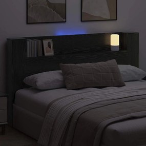 Fejtámla polcokkal Fekete tölgy 180 x 17 x 104,5 cm Faanyag