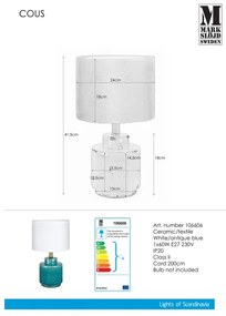 Markslöjd 106606 - Asztali lámpa COUS 1xE27/60W/230V