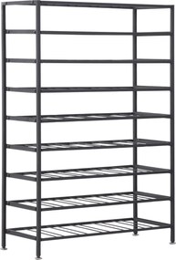 HOMCOM Bor állvány palackszekrény - 54 palack kapacitás - 63L x 25W x 91H cm fekete fém | Aosom