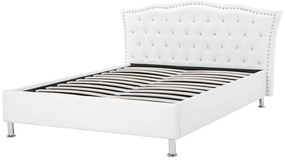 Franciaágy 140 cm MATH (ágyráccsal) (fehér). 1007342