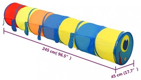 többszínű poliészter gyerek-játszóalagút 245 cm