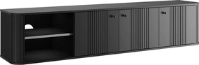 Vesper fali TV szekrény 187 cm háromajtós - fekete / fekete fogantyúkkal