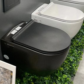 CeraStyle CITY SLIM WC ülőke - MATT FEKETE - duroplast - lecsapódásgátlós - könnyen levehető