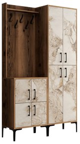 Előszobafal Berlin BA - Diós, Fehér Marble