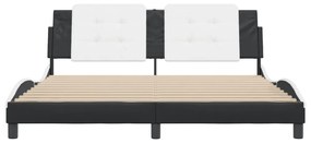 fekete és fehér műbőr ágykeret matrac nélkül Zadar 180x200 cm