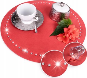 Asztali alátét kerek 30cm Glamour Strassz Piros