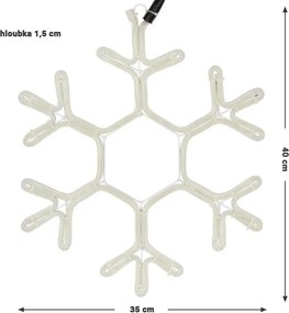 NEXOS Karácsonyi hópehely 40 x 35 cm 360 LED hideg fehér
