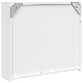fehér tükrös fürdőszobaszekrény LED-del 60 x 13 x 52 cm