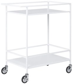 Vita zsúrkocsi, 2 polc, fehér, fehér váz 68x40x79 cm