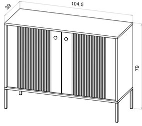 Komód Kasmír/Arany Színben. ISEO IS02