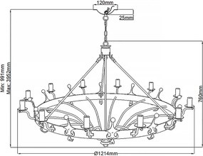 Elstead Lighting WINDSOR WINDSOR12-GR Csillár 12x60W/E14