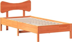 vidaXL viaszbarna tömör fenyőfa ágy matrac nélkül 90 x 200 cm