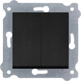 Exen Kettős Lépcsőkapcsoló Süllyesztett Fali Kapcsoló, Fekete Metál Színű 211/14E