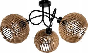 Csillár Mennyezeti Led Függő Lámpa Loft 3XE27 Fa Szoba Nappali