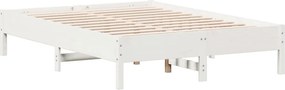 vidaXL fehér tömör fenyőfa ágy matrac nélkül 140x190 cm