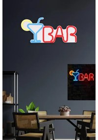 Műanyag LED-es fali dekoráció, Bar - Multicolor