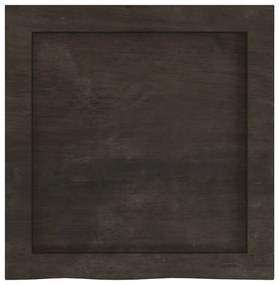 sötétbarna kezelt tömör tölgyfa fali polc 40x40x(2-6) cm