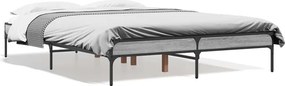 vidaXL szürke sonoma szerelt fa és fém ágykeret 120 x 190 cm