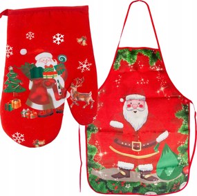 Kötény Kesztyű Karácsonyi Konyhai Szett Mikulás Kötény Mancs