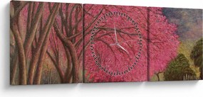 Virágzó fák képe (órával) (90x30 cm)