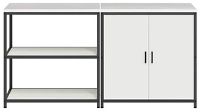 Konyhai Tároló Készlet polcokkal 2 pcs Fehér 180 x 50 x 92 cm