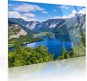 Kép - Hallstatt tó, Hallstatt, Austria (üvegen) (70x50 cm)