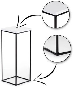 BASICLOFT virágtartó állvány 60x24 cm fekete/fehér