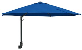 Falra szerelhető kerti napernyő LED-del Azúrkék 248 cm
