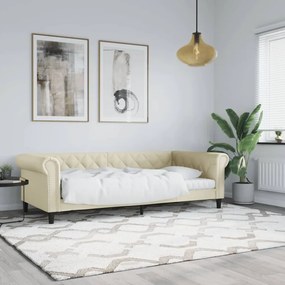 krémszínű műbőr kanapéágy 80 x 200 cm