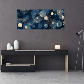Kép - Kék-arany gyűrűk (120x50 cm)