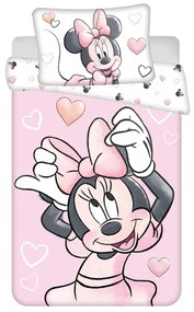Disney Minnie Blush Pink gyerek, ovis ágyneműhuzat 100×135 cm, 40×60 cm