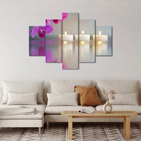 Gyertyák a vízen képe (150x105 cm)